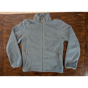 Marmot Polartec Fleece Jacket Men's M Full Zip Outdoor Hiking Layering LightBlue